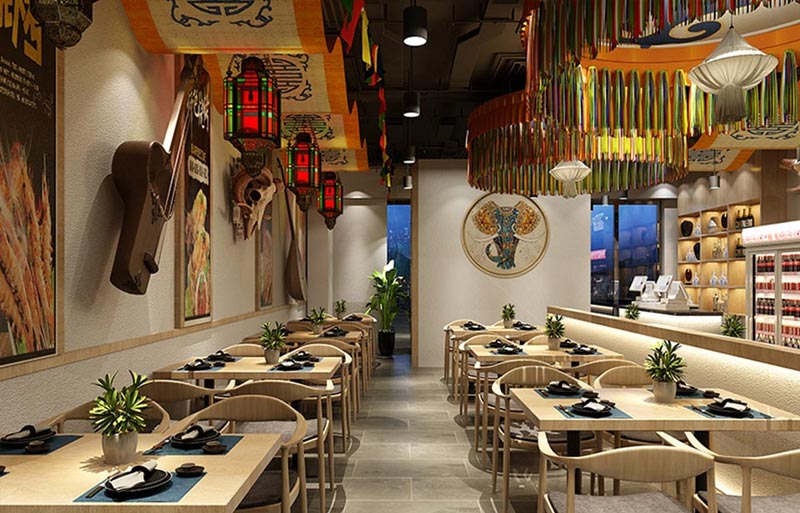 蒙騎部落燒烤店裝修設計