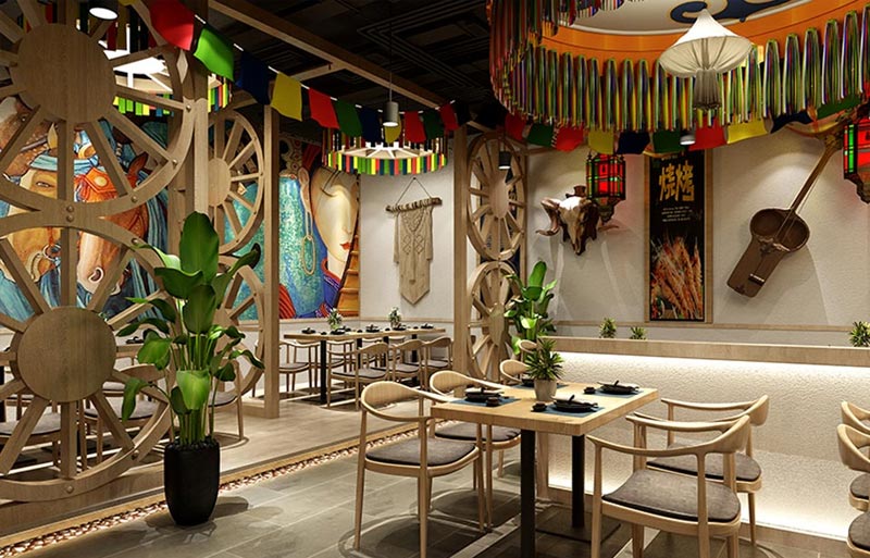 蒙騎部落燒烤店空間裝修設計