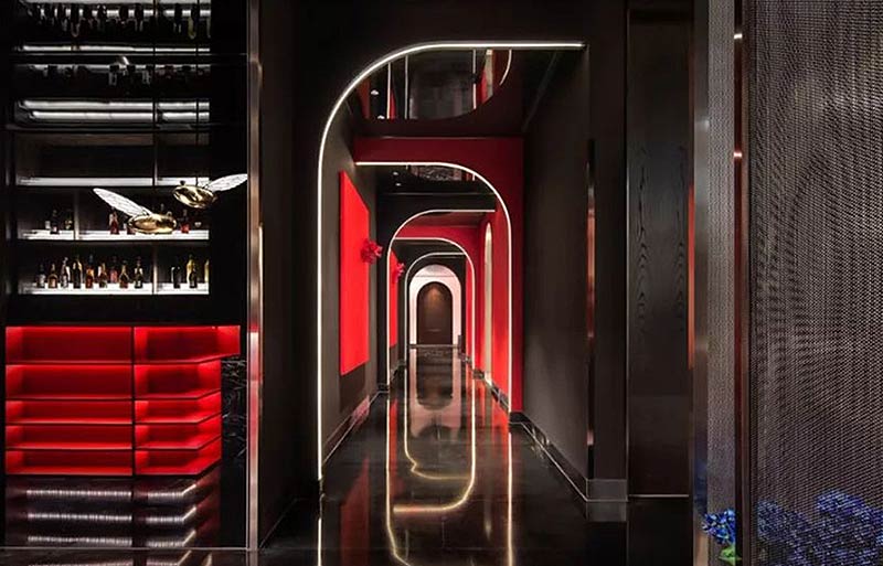 花禾牛浦東店豪華餐廳裝修設計-4