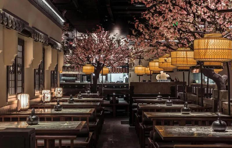 挑花裹中餐廳飯店設計風格