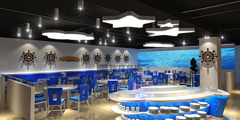 深海姿造海鮮特色自助火鍋店裝修設計